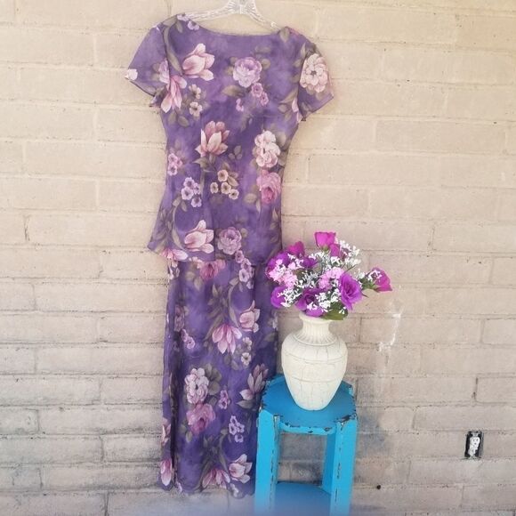 Jessica Howard Long Dress. Short sleeve - Picture 4 of 14